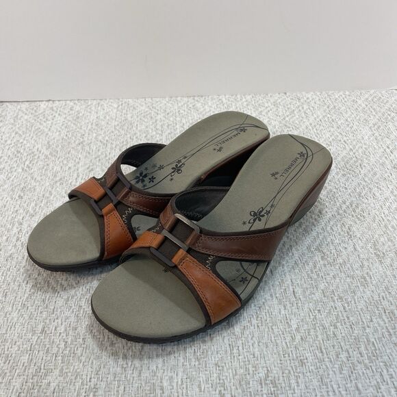 Merrell Womens 9 Air Cushion Slide Sandals Dewberry Brown - Picture 4 of 9